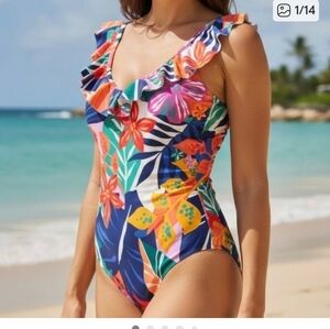 Kathy Ireland New W Tags Floral Swim Womens .